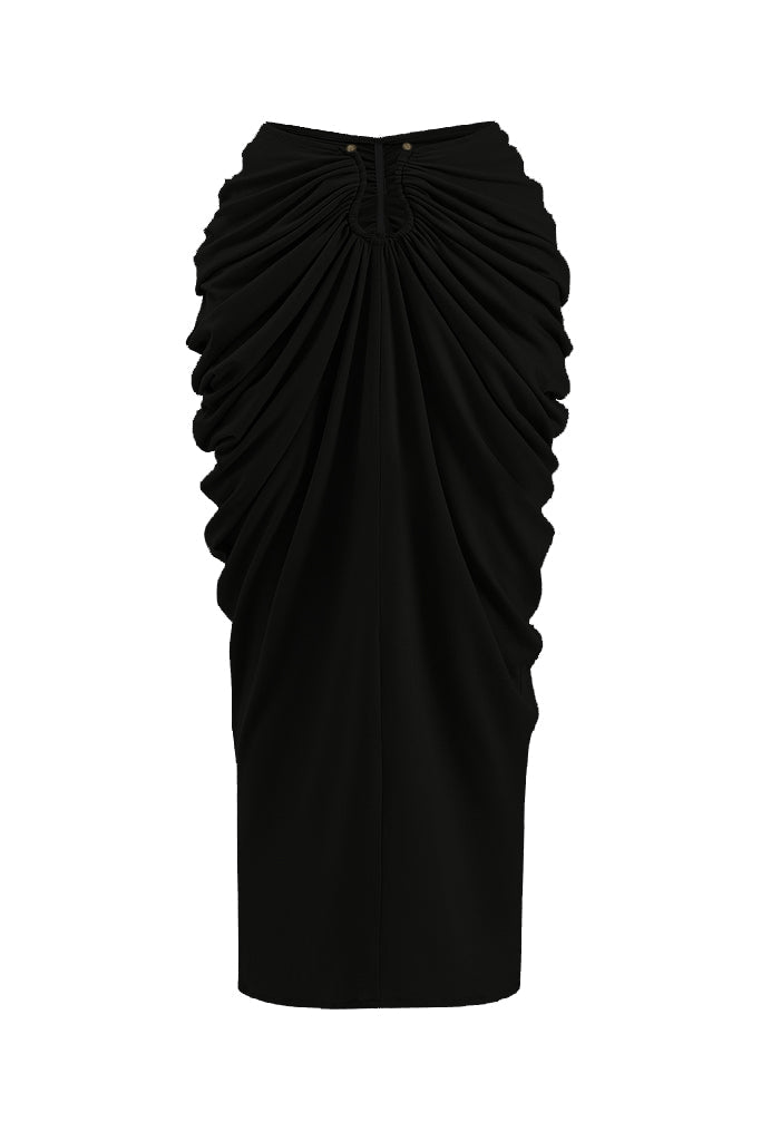 Verde Draped Sarong Skirt